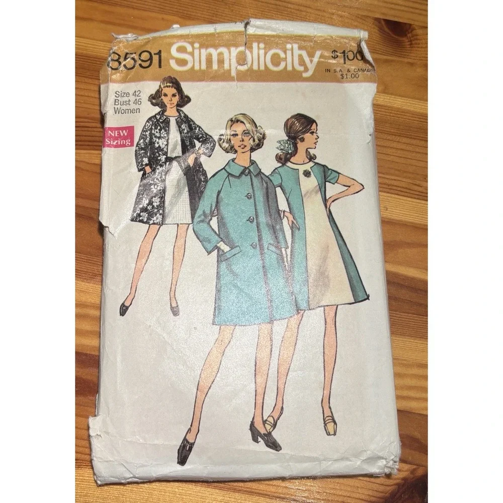 Vintage 1960s–1970s Simplicity Sewing Patterns Lot of 6 – Misses Mod & Retro